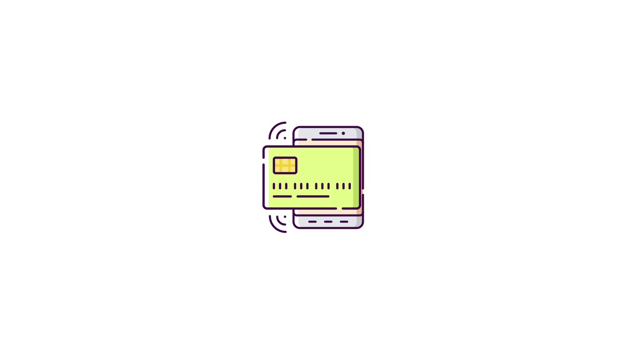 Mobile Payment Transaction with Smartphone and Credit Card Animation