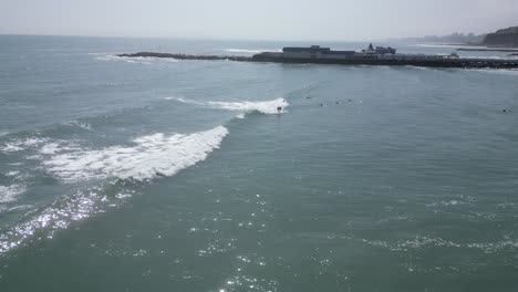 Aerial-spinning-wide-shot-of-the-sea-in