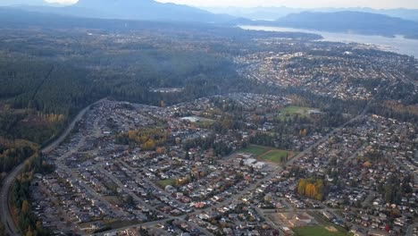 campbell river city aerial view on vancouver island's east coast