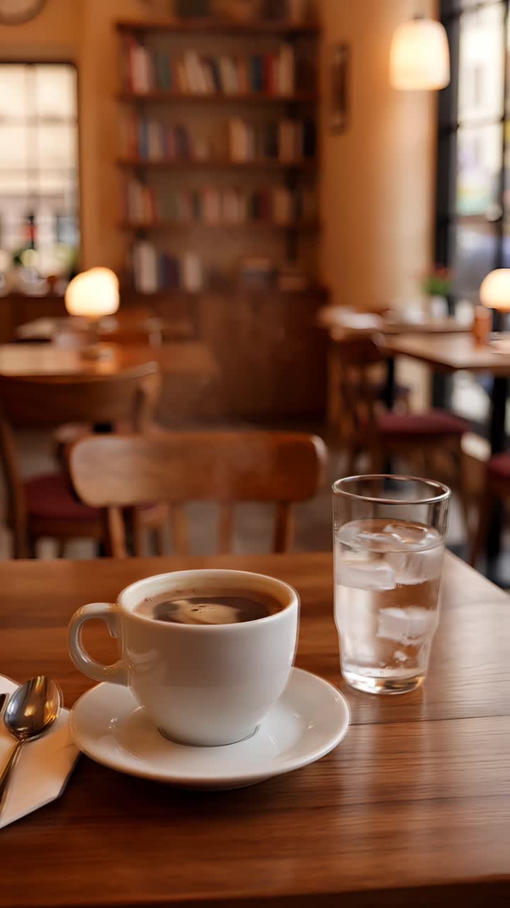 Interno di caffè estetico con atmosfera accogliente 4K
