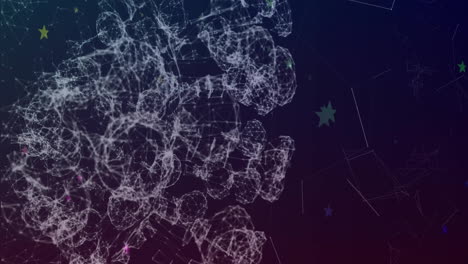 animatie van het netwerk van verbindingen en gegevensverwerking over de hele wereld