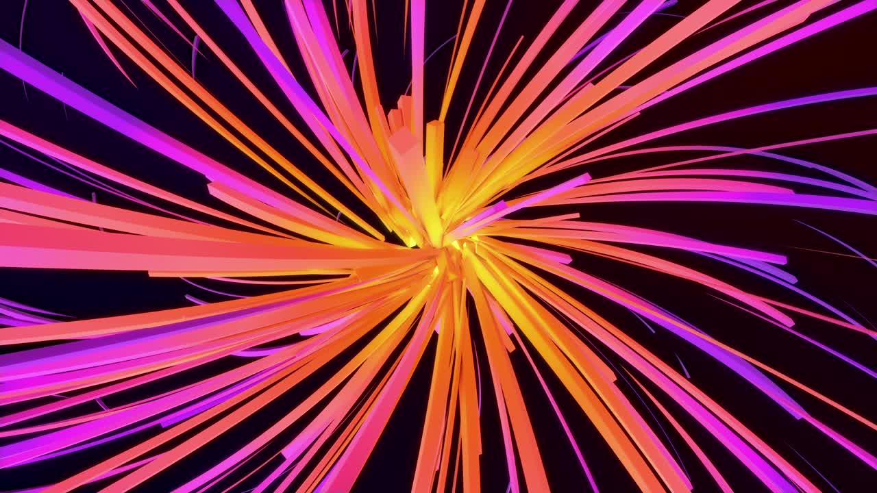 3D colorful geometric cube star explosion