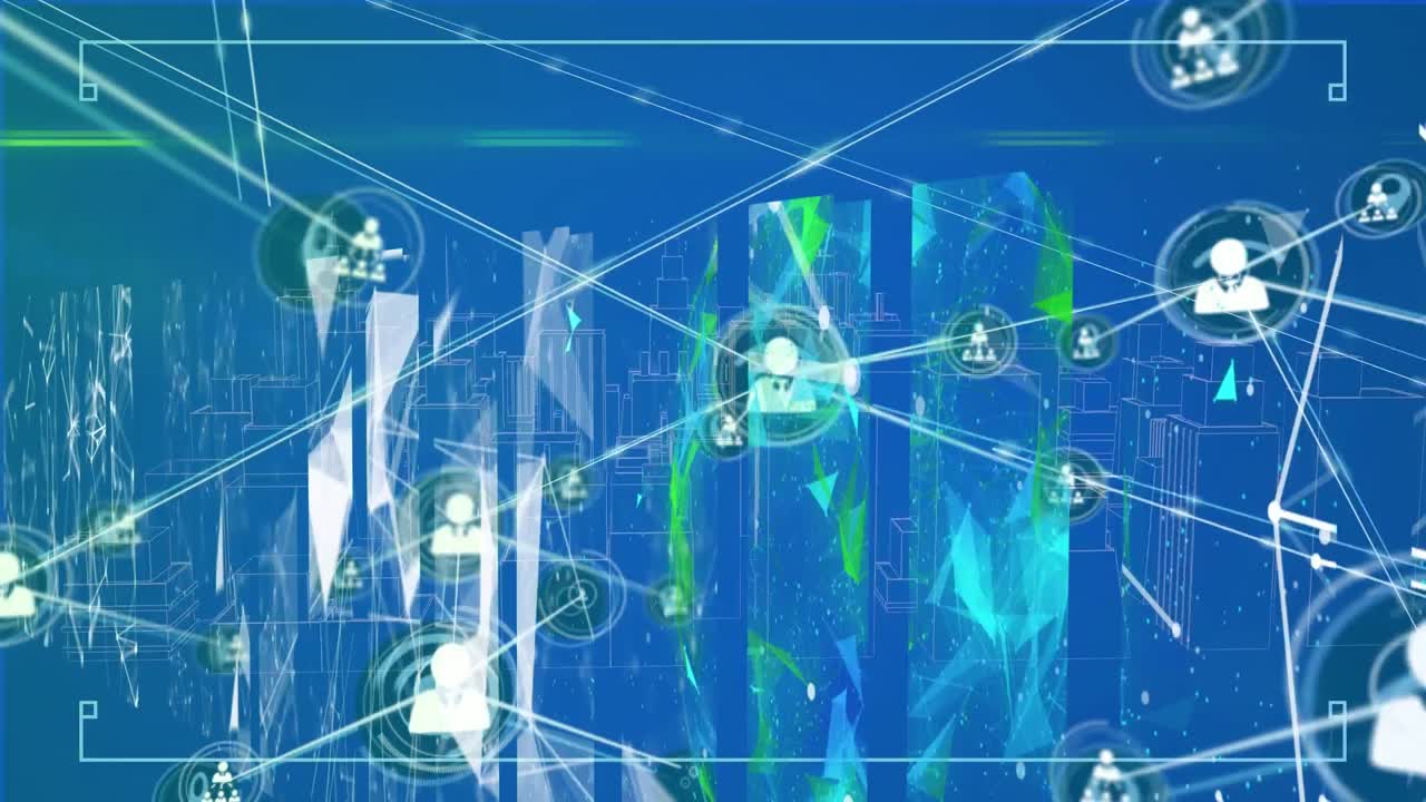 화면에서 데이터 처리를 통해 연결 네트워크의 애니메이션