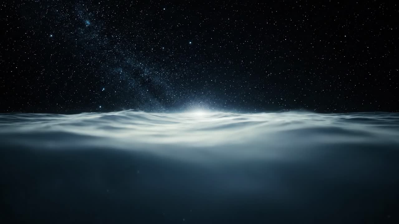 Night Sea Under the Stars