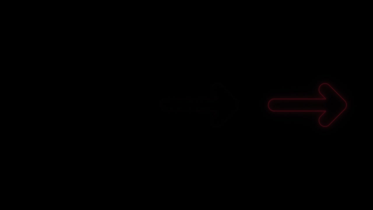 la dirección de la flecha de luz de neón de 4k en black blackgroud