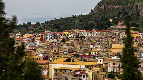 beautiful italian township of corleone, time lapse view