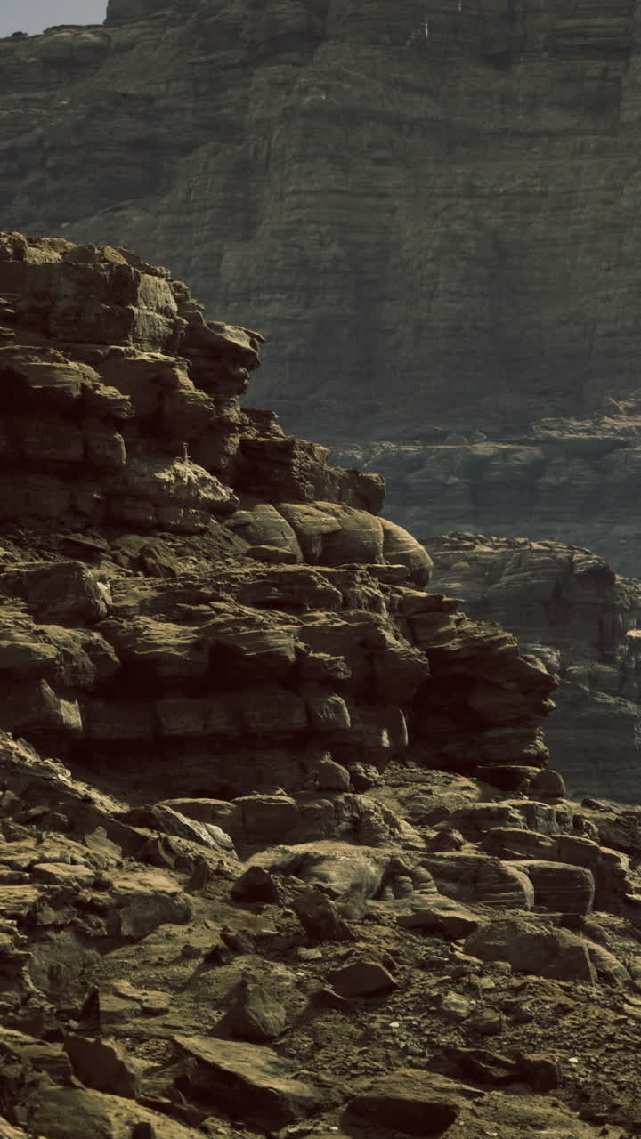 Breathtaking landscape of rugged mountains in a serene desert setting