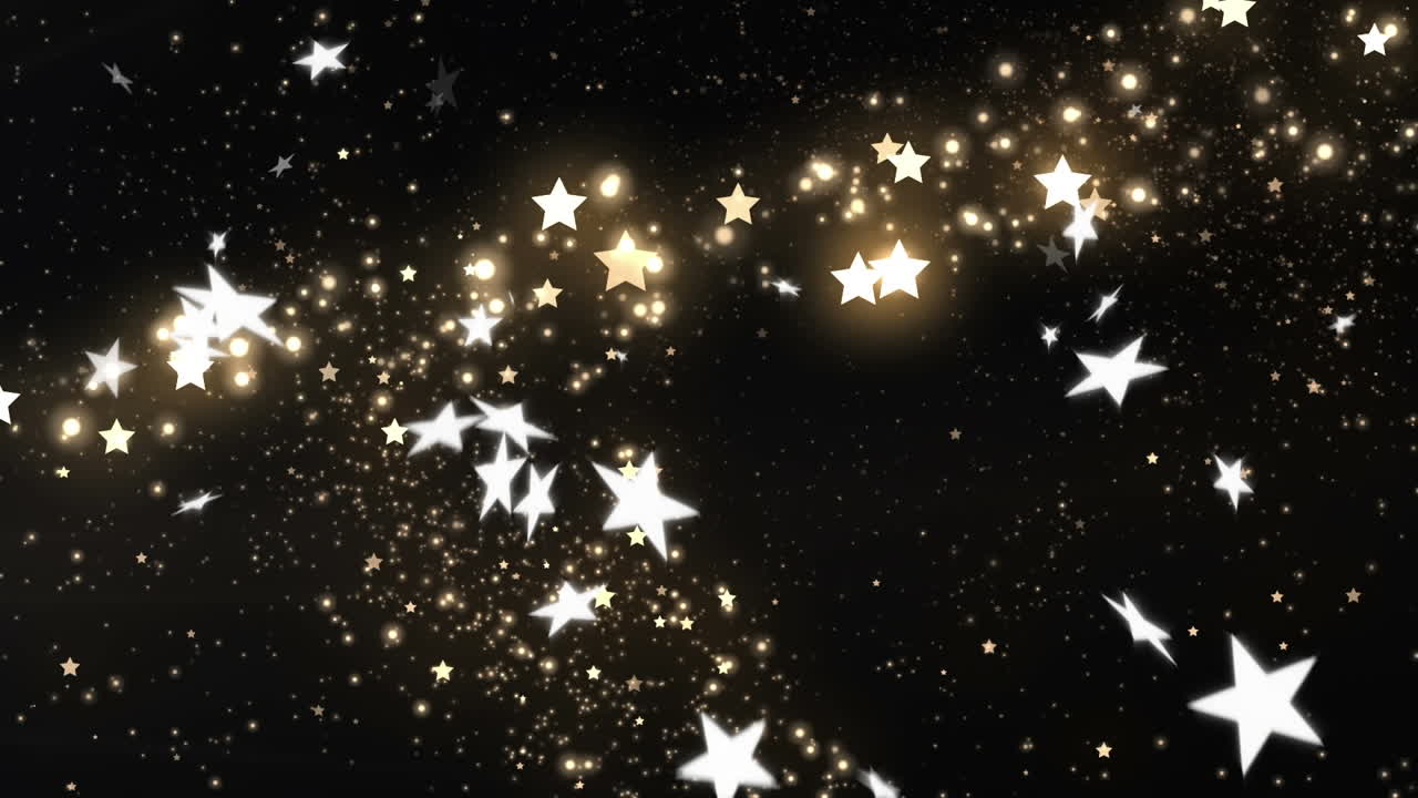animación de estrellas cayendo sobre un fondo negro