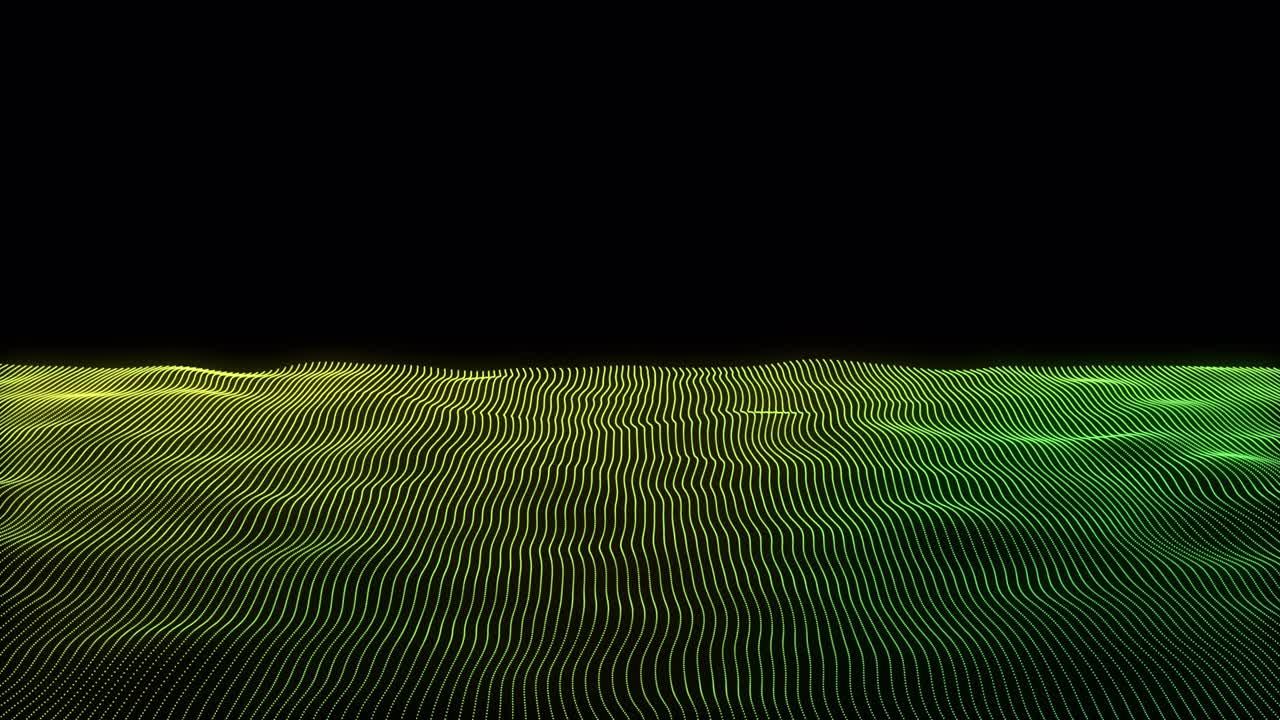 fondo de campo de partículas abstractas en bucle colorido con canal alfa 4k