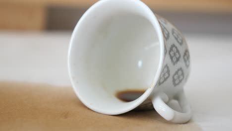 spilled coffee cup