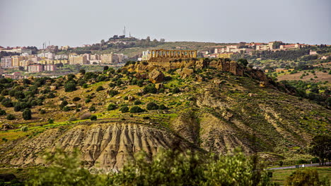 view of the valley of the temples in agrigento, sicily