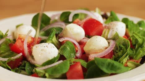 fresh caprese salad with mozzarella and tomatoes
