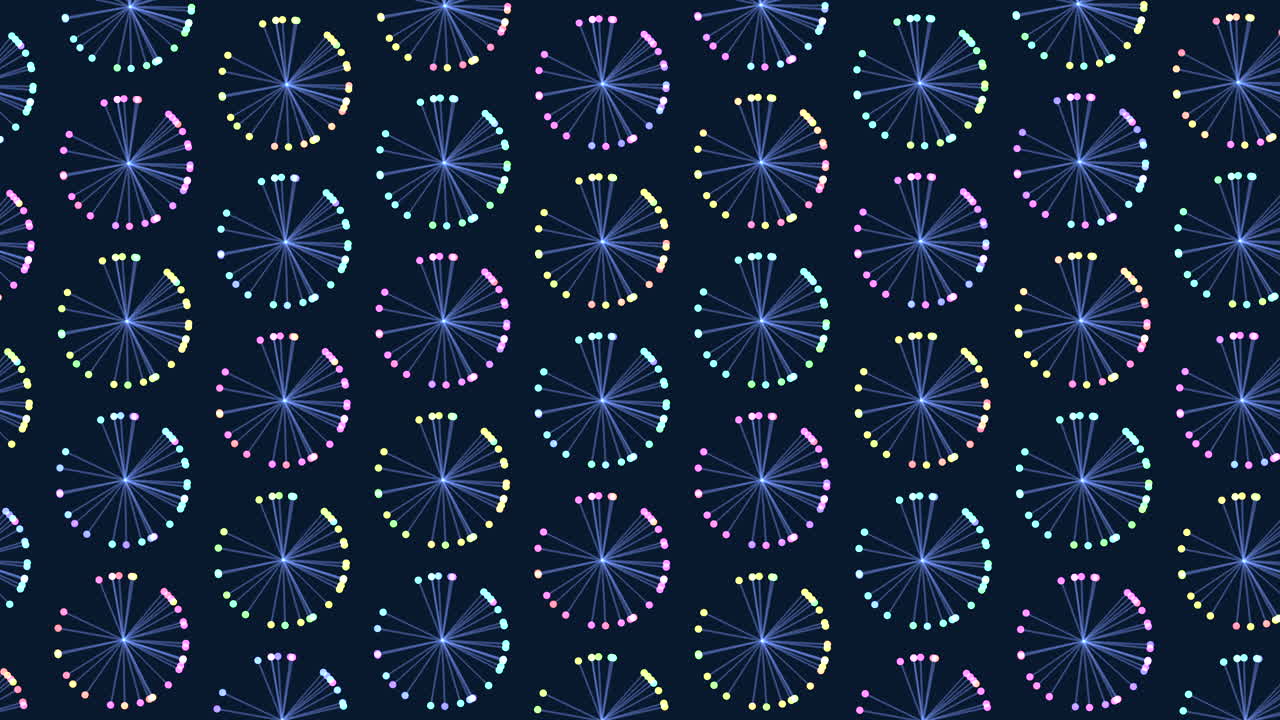 รูปแบบวงกลมที่มีสีสันด้วยเส้นและจุด