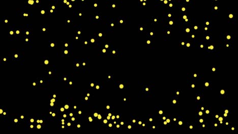 yellow ball glowing  bounce on ground animation motion on black background