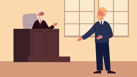 judge and lawyer justice animation