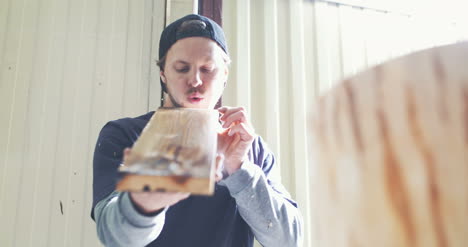 나무를 검사하는 목수 2