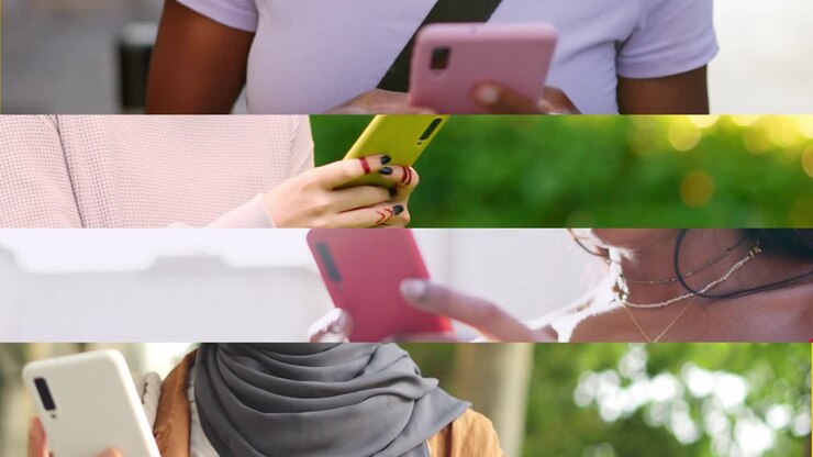 People using their cellphones