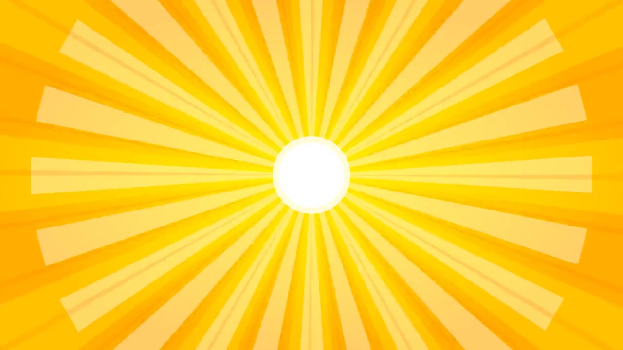 Animated Yellow Sunburst Background with Rotating Rays