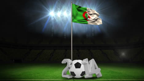 algeria national flag waving on flagpole