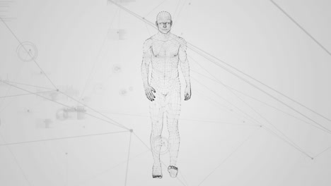 menschlicher prototyp, der gegen datenverbindungen läuft