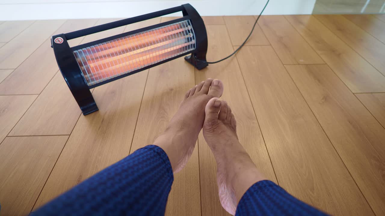 calentamiento de los pies con un calentador