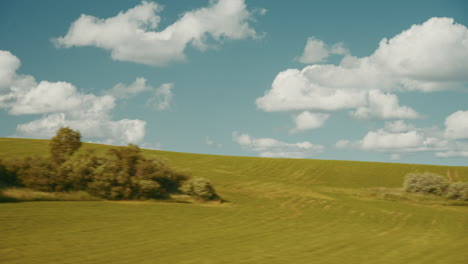 rolling hills and cloudy sky