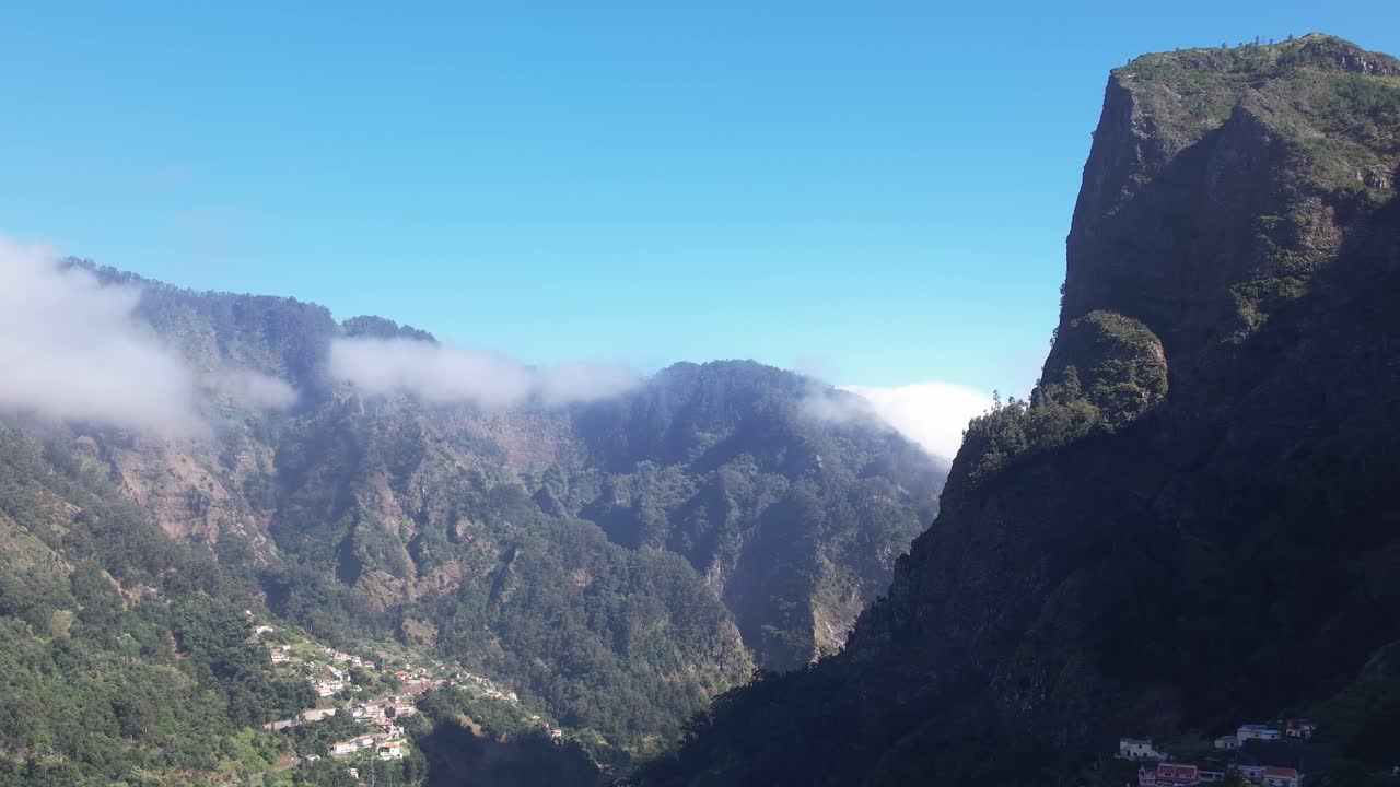 Breathtaking aerial view of mountainous terrain in Madeira, Portugal