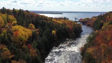 rapids feeding into river descending fall beauty