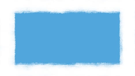 marco pintado blanco suave sobre un fondo azul, animación en movimiento de parada