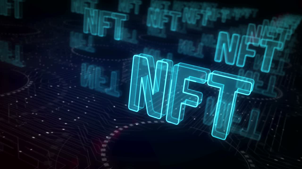 el concepto de ciclo cibernético de los símbolos de tokens no fungibles de nft