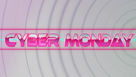 Animación-Del-Texto-Del-Cyber-Monday-Sobre-Estelas-De-Luz-Sobre-Fondo-Blanco.