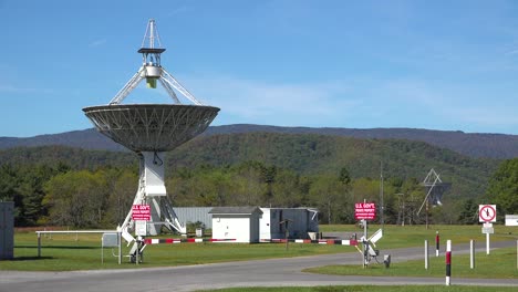 establishing shot of green bank observatory readio telescope in west virginia 2