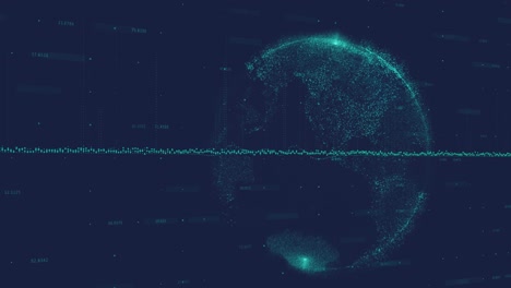 animación del procesamiento de datos financieros en todo el mundo
