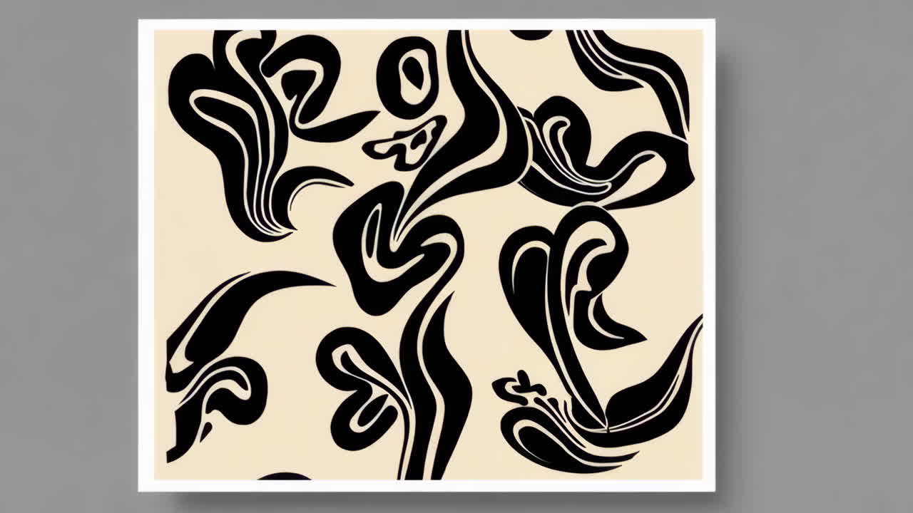 Abstract Black and Beige Organic Pattern