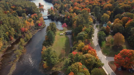 changing vegetation due to seasonal climate bird's eye view