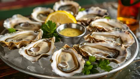 fresh oysters on ice