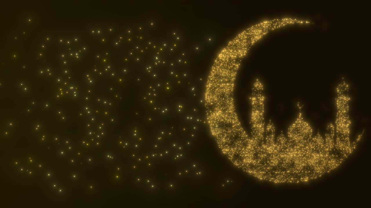 Ramadan kareem islamic eid festival mubarak in arabic particles decorations loop animation
