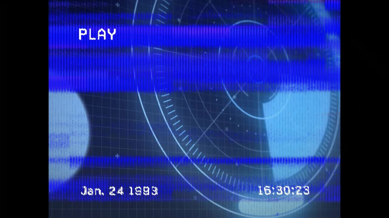 Playback indicator starting radar UI rotating wedge lighting progress-bar flashing purple scanlines
