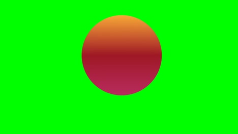 animación gráficos de movimiento bola rebotante círculo de gradiente en la pantalla verde