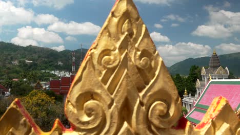 wat chai tararam chalong temple reveal shot phuket thailand panning