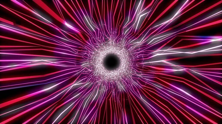 Túnel de glitch rosa no espaço - Tubo de buraco de minhoca Stargate