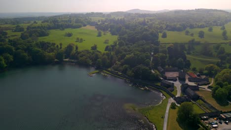 Aerial-shot-of-Strangford-Lough-in-County-Down,-Northern-Ireland