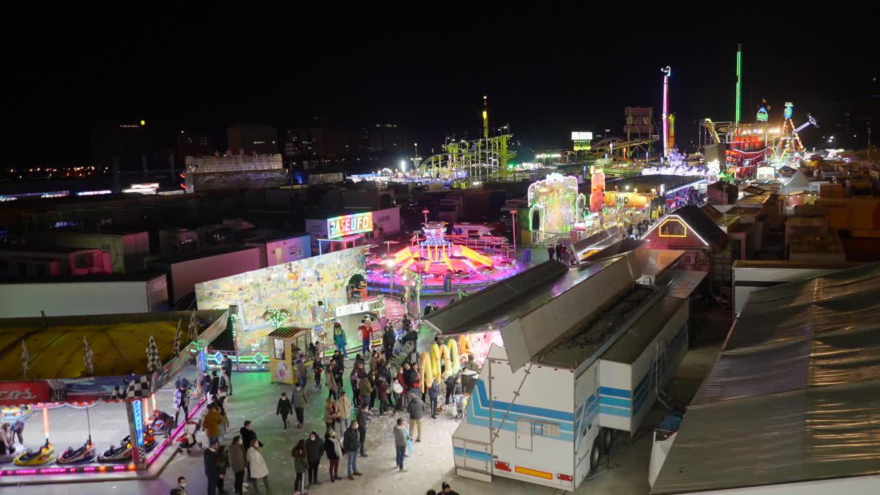 Nighttime Amusement Park or Fairground