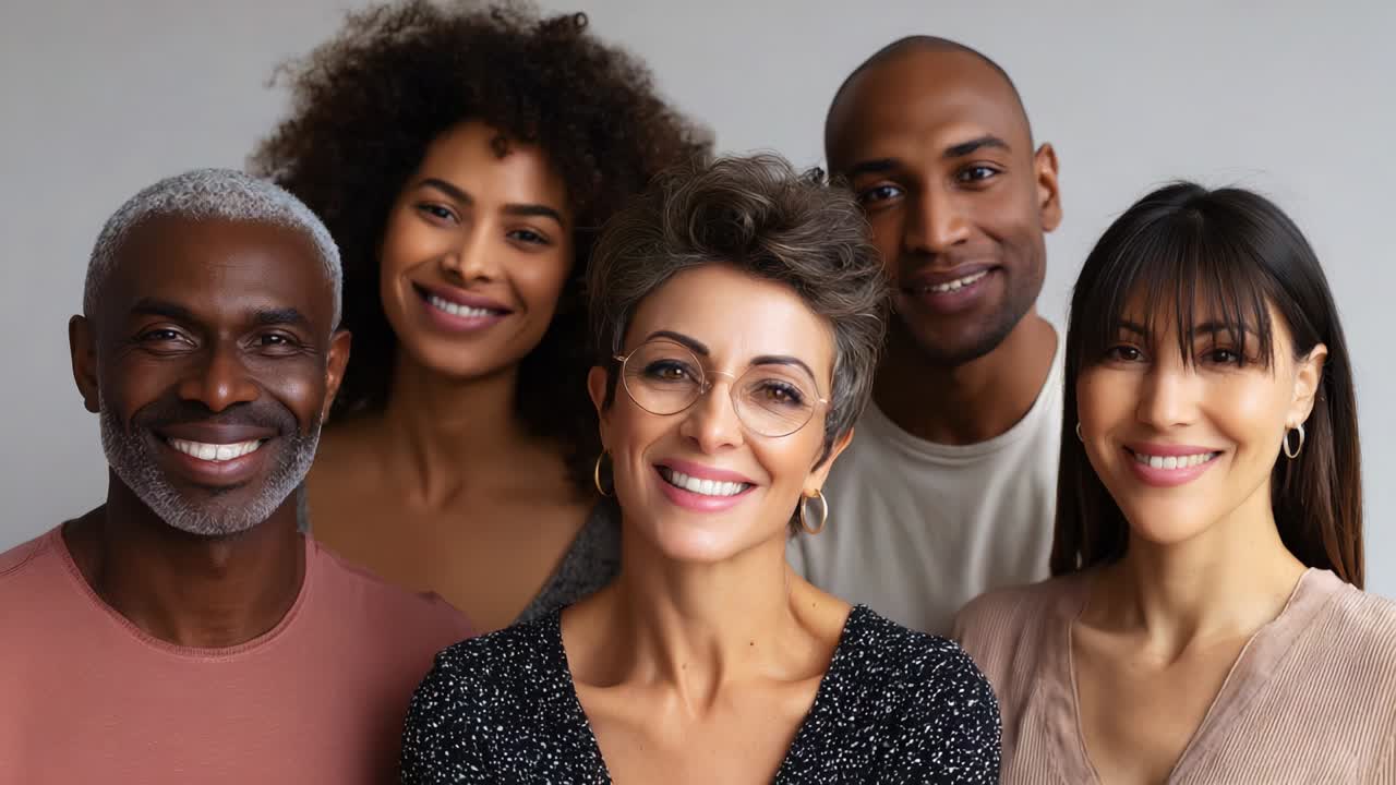 grupo diverso de personas sonriendo