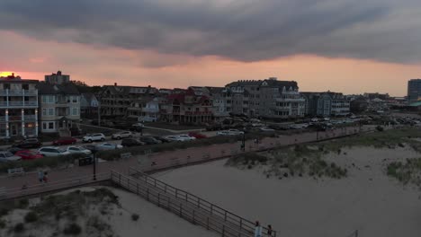 boardwalk at sunset, ocean grove , editorial