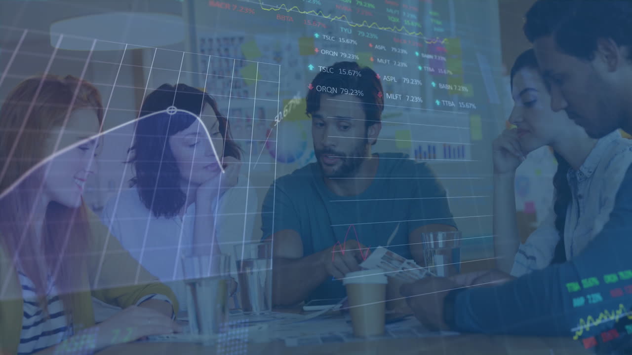 animación de las estadísticas y el procesamiento de datos sobre diversos empresarios