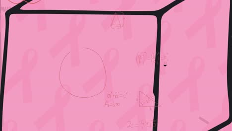 Animation-of-mathematical-equations-on-pink-background