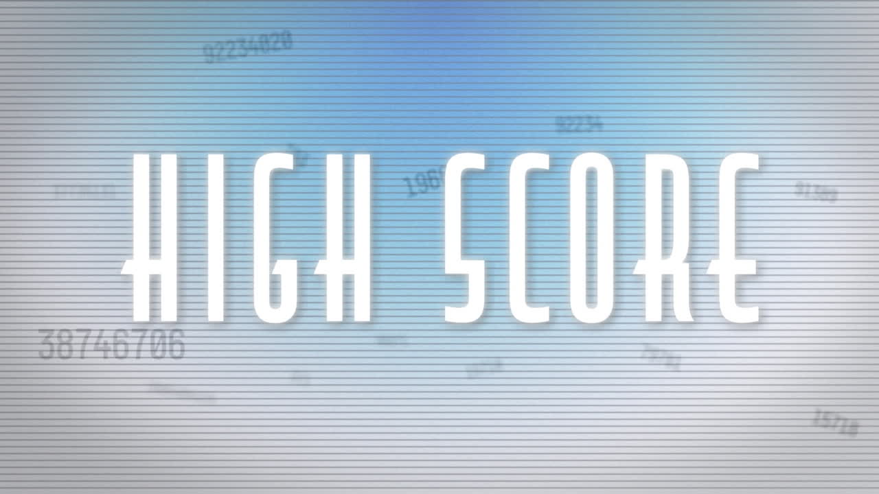 Animation of high score text over floating changing numbers