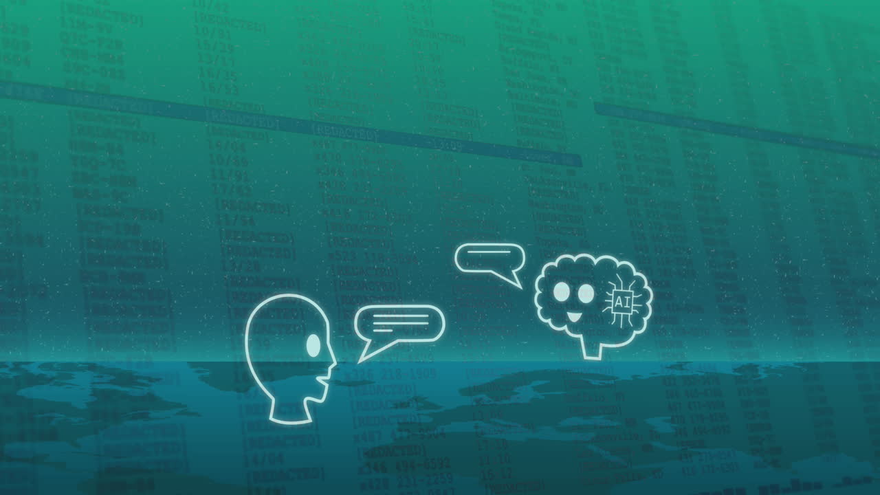 ai 아이콘으로 ai 데이터 처리의 애니메이션