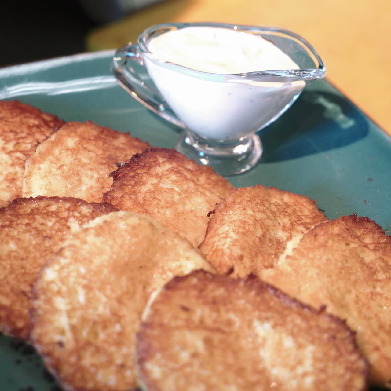 Potato Pancakes. Vegetable fritters. National cuisine. Sqare video